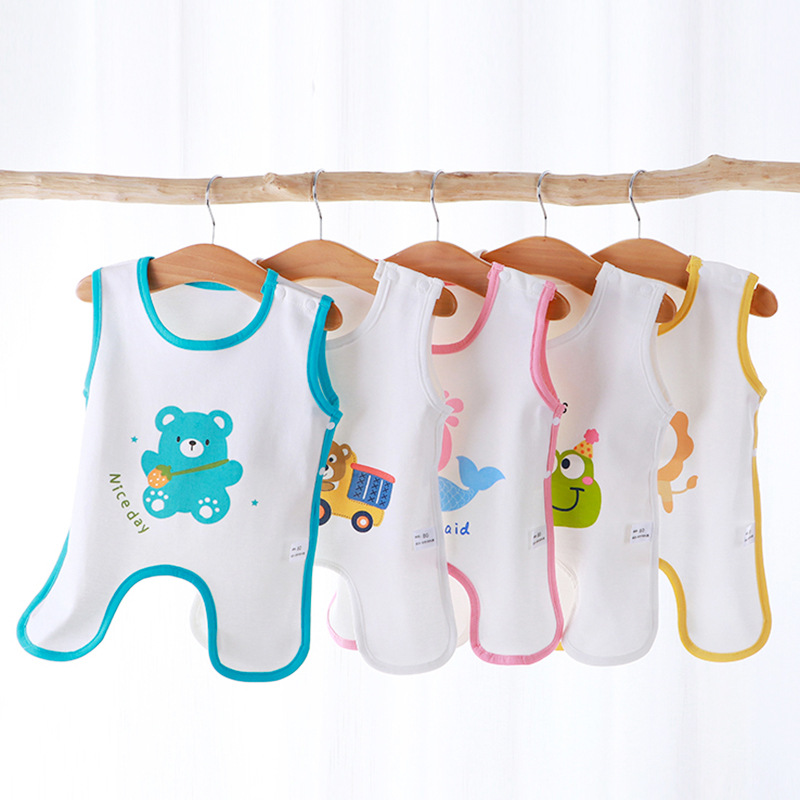 Baja de abdomen para bebés de verano delgada para bebés de algodón transpirable para dormir con chaleco frío