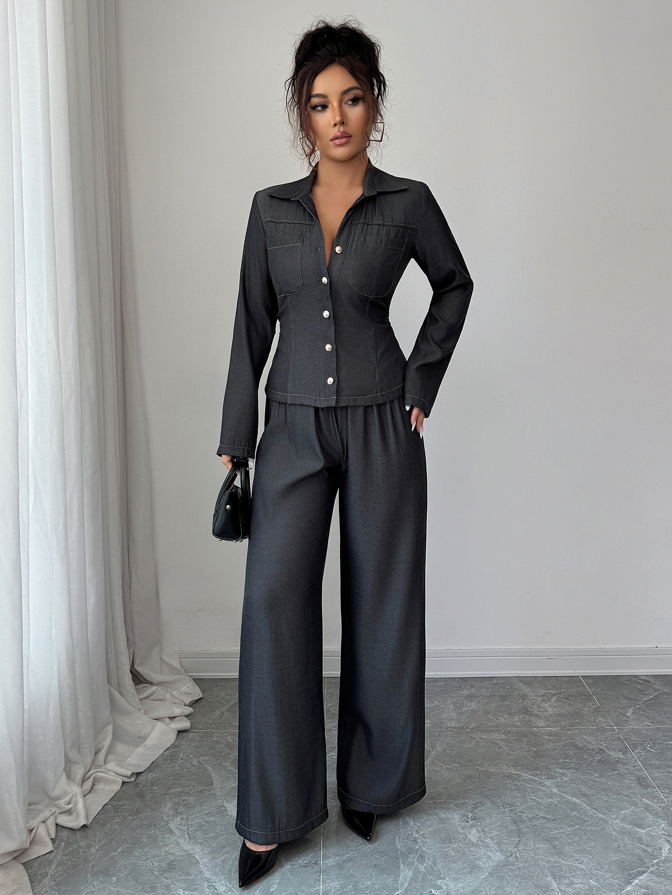 Elegant Women's Slimming Pant Suit Versatile Summer Office Wear_voghion.com