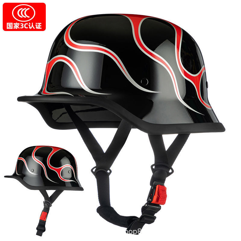 Negro Wei rojo llameante (casco de soldado)
