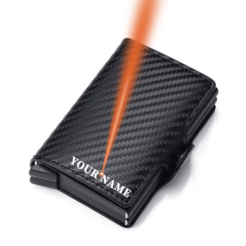 Tarjetero de Fibra de Carbono 2023 para Hombre, Doble Protección Anti-RFID