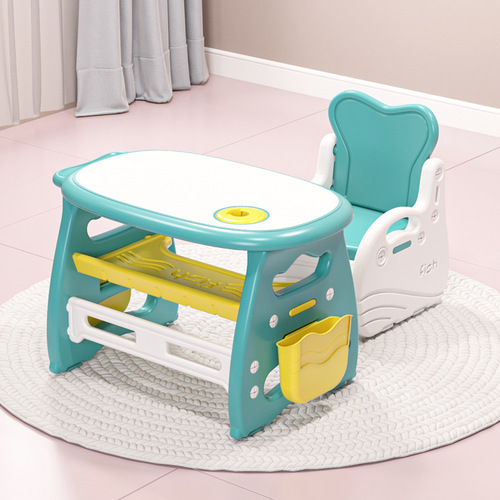 Children's Writing Desk and Chair Set Student Toddler Desk for Kids Homework Table Baby Learning Desk Early Education Home Use