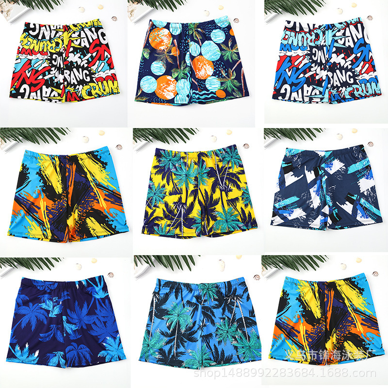 Men's Plus Size Swimming Trunks Three-point Adult Hot Spring Milk Silk Beach Pants Quick-drying Elastic Body-lined Swimming Trunks