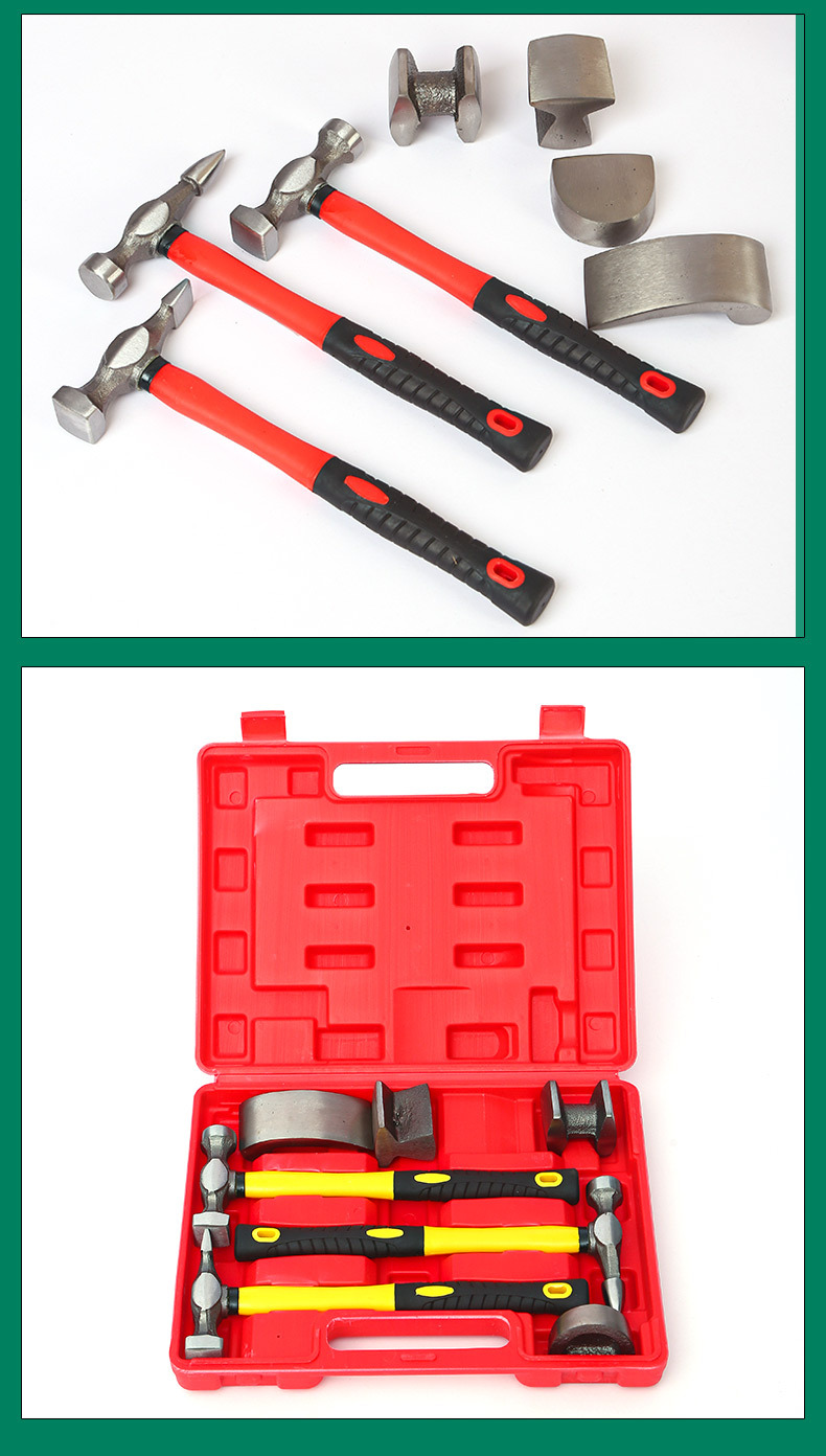 Cross-Border Multifunctional Auto Repair Sheet Metal Hammer Tool Set, Small Car Body Shaping Kit, Auto Sheet Metal Repair Tools