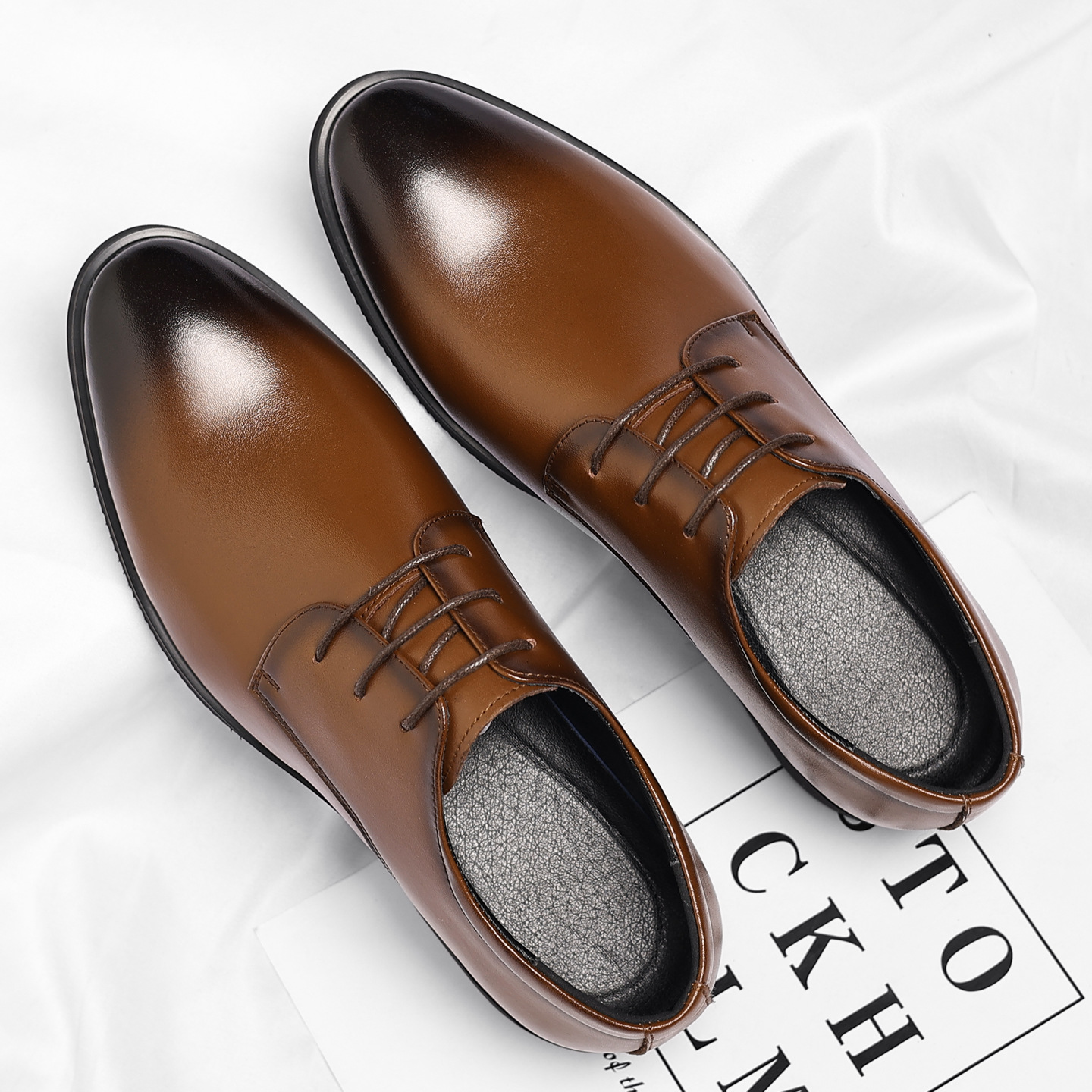 Herren Derby Schuhe Spitz Zulaufend Glänzend Für Den Business Anzug_voghion.com