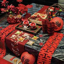 新中式订婚糕点摆台结婚宴装饰布置摆件喜饼摆盘点心甜品架小物件