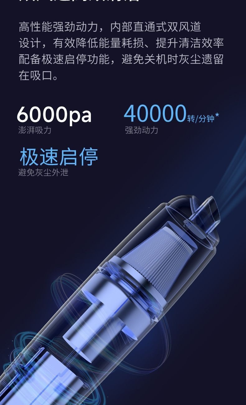 Car-mounted vacuum cleaner, household mini portable device, wireless charging, high-power handheld dust remover