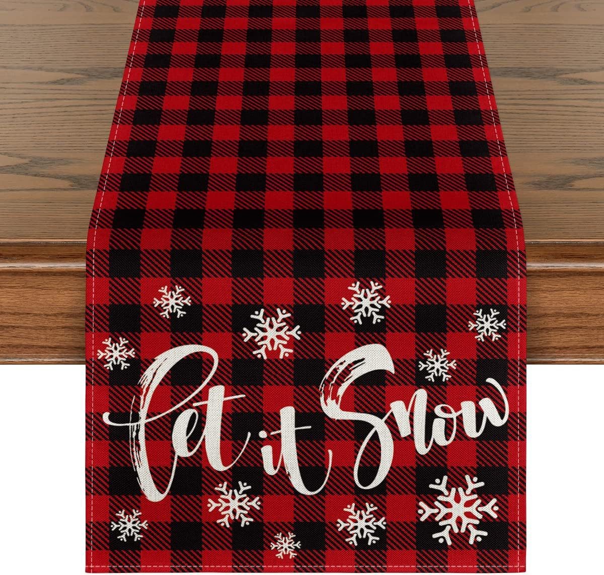 Camino de mesa navideño, decoración de mesa de comedor para el hogar, estilo europeo y americano, mantel nórdico, patrón a cuadros para mesa de té.