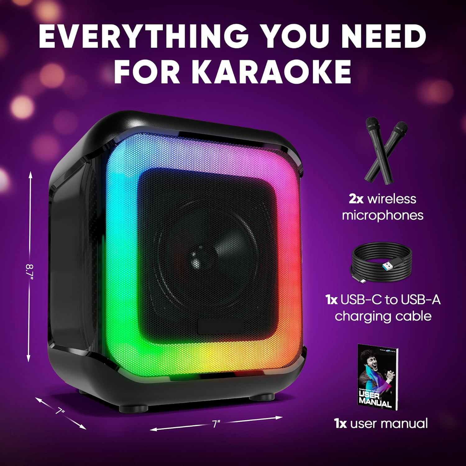 C7 FCC certified portable speaker wireless subwoofer Bluetooth…