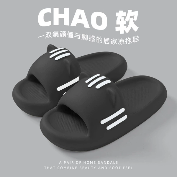Cat Ear Slippers-Black