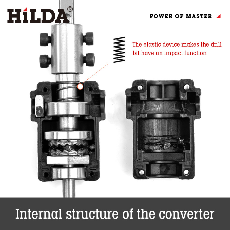 Taladro Percutor Eléctrico Recargable HiLDA/Hilda para el Hogar, Taladro Eléctrico con Batería de Litio, Destornillador, Perforación de Piedra, Perforación de Paredes