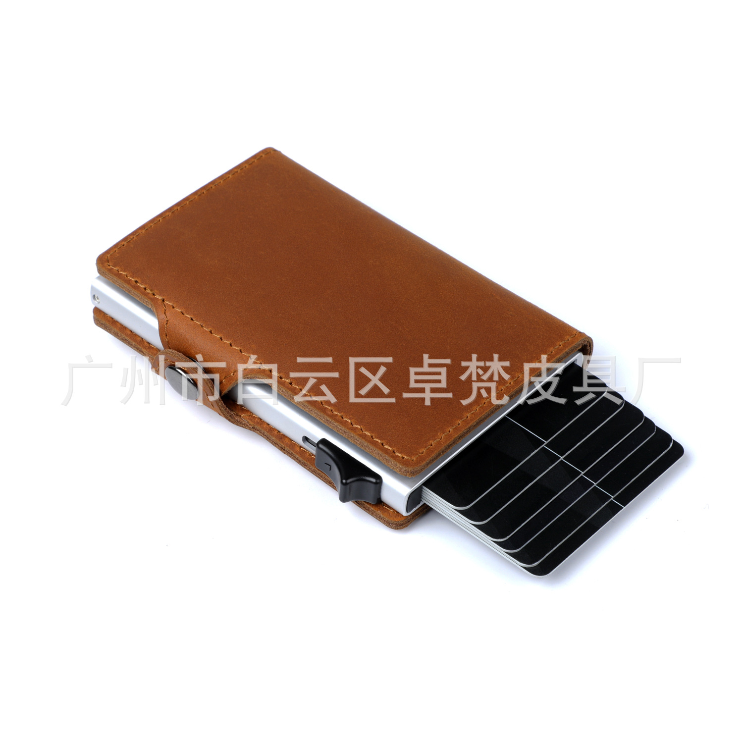 Nuevo suministro directo de airtag Cartera de cuero de los hombres cartera corta antirrobo cepillo RFID anti-magnético tarjeta de crédito cartera