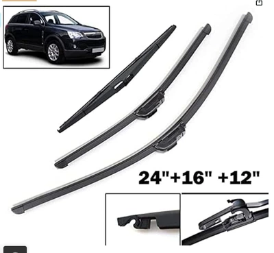 Suitable for Opel Antara 06-17 Front and Rear Window Wipers Wiper Blades 3-Piece Set Wiper (Wiper) - opel-antara-06-17-24-inch-16-inch-12-inch