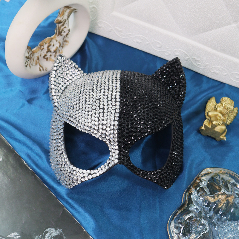 Diamante de alta calidad máscaras de baile de baile gatos máscaras sexuales de Halloween gatos máscaras avanzadas accesorios de fiesta