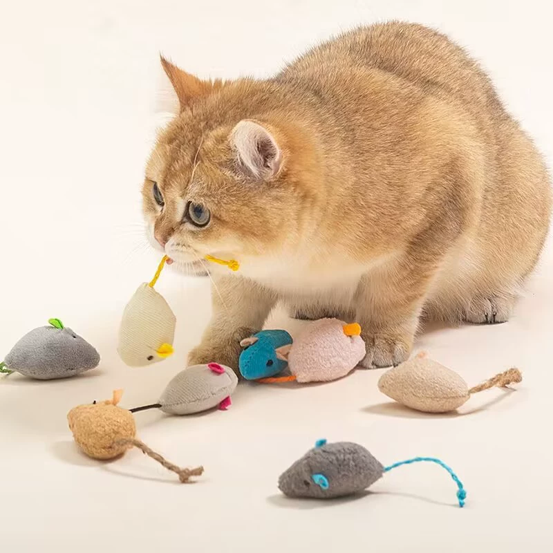 Игрушка для кошек, плюшевая травяная мышь, самостоятельно снимающая душную забавную устойчивую к укусам кошки, устойчивую к царапинам игрушку для домашних животных, содержащую кошачью мята