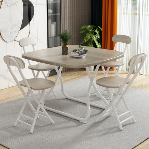 Folding table dining table household dining table, foldable simple small square table, no assembly required, portable table and chair set