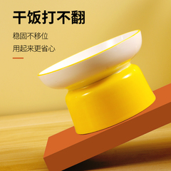 Cat bowl, ceramic cat feeder, kitty food bowl, drinking bowl, food dish, elevated slanted bowl for dogs—protects the cervical spine—Sha Wang Jin