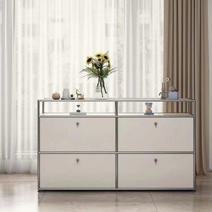 柜子模块不锈钢餐边柜客厅储物柜收纳柜柜子ins风落地式网红-阿里巴巴