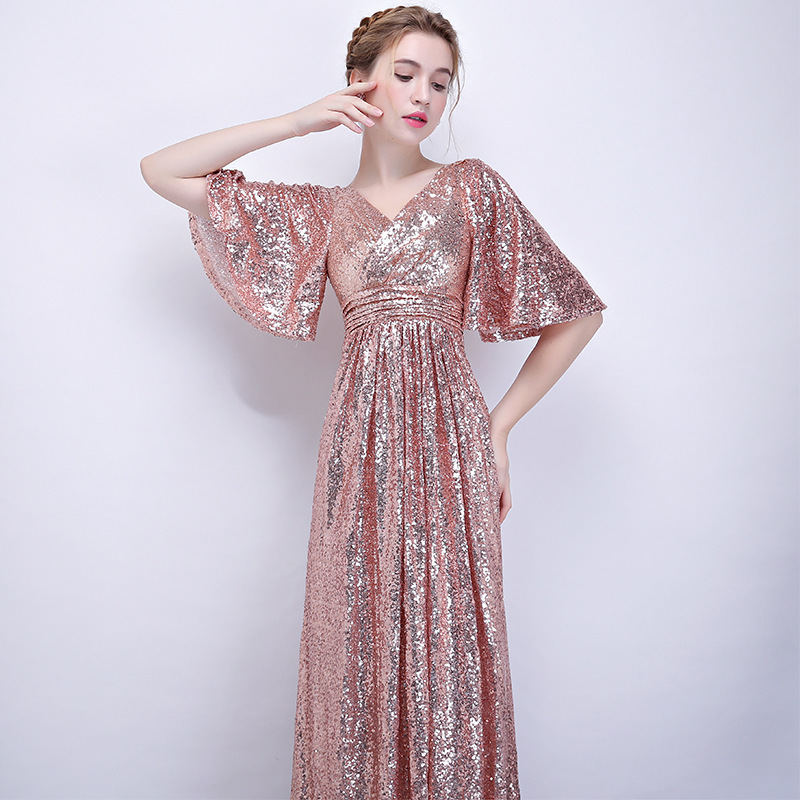 2222 vestido de noche francés de lujo ligero de alta gama banquete temperamento de anfitriona vestido de verano