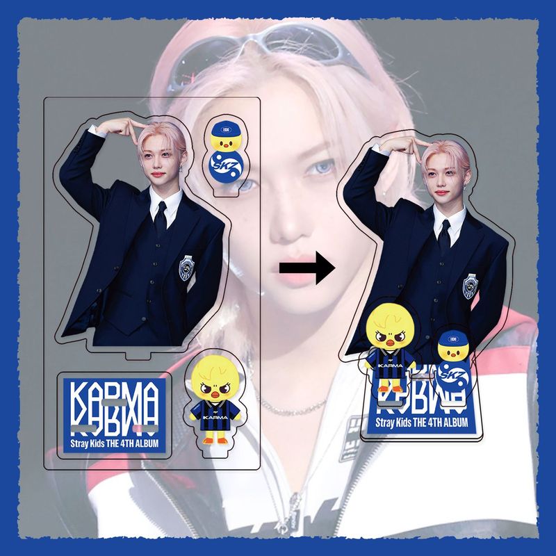 StrayKids立牌 正规专辑KARMA黄铉辰李龙馥亚克力周边摆件3件套|undefined