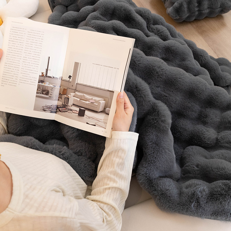 Rabbit Fur Plush Autumn Thickened Leather Non-Slip Seat Cushion Winter Bubble Velvet Sofa Towel Export Label_voghion.com
