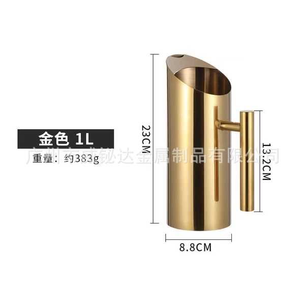 Straight water bottle (gold) / 1L