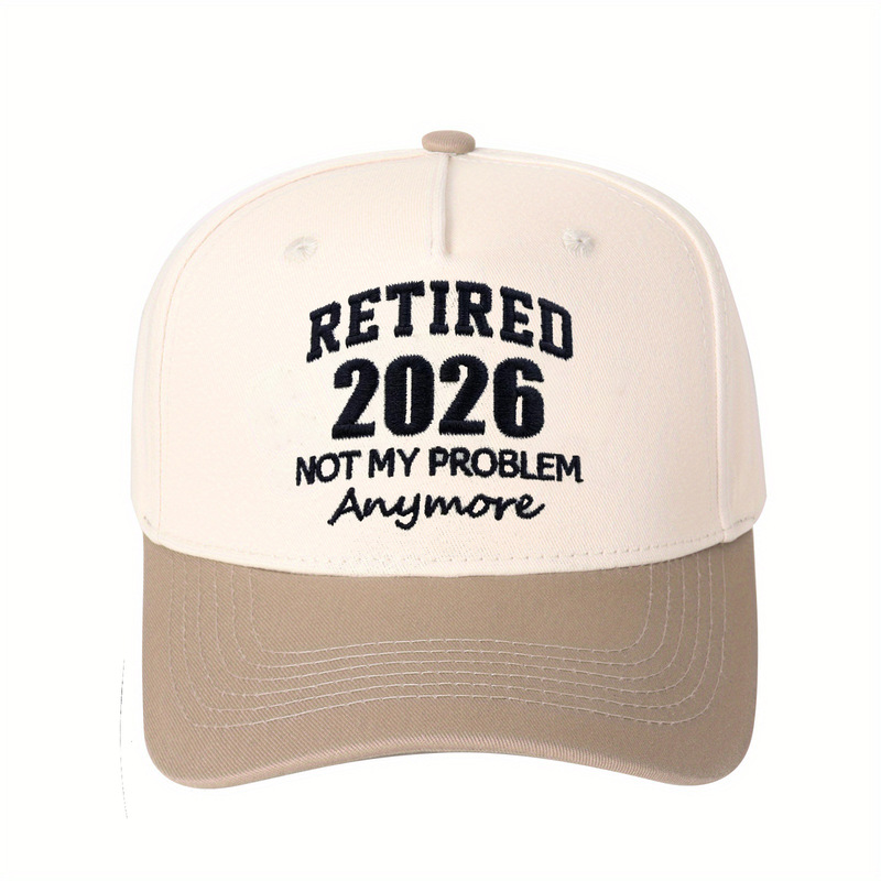 Cross-Border Amazon Iretired2026 Embroidered Baseball Cap 5-Piece Color-Blocked Trucker Hat Dad Hat Hip-Hop