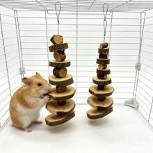 跨境热销苹果木咬串兔子仓鼠磨牙玩具木制组合磨牙串咬串草饼草串