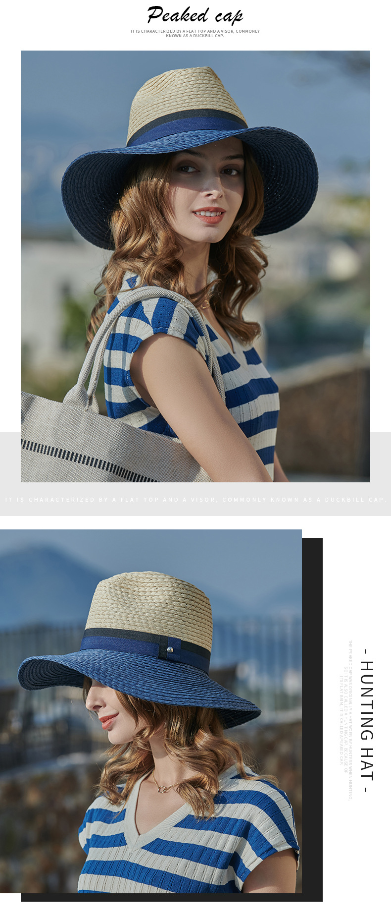 woven beach holiday big brim sunshade straw bucket hat NSKJM126656