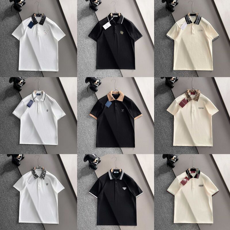 High-End Version 26 Summer New Style Polo Shirts with Classic Logo Embroidery from Dior, Prada, Lv, and Gucci