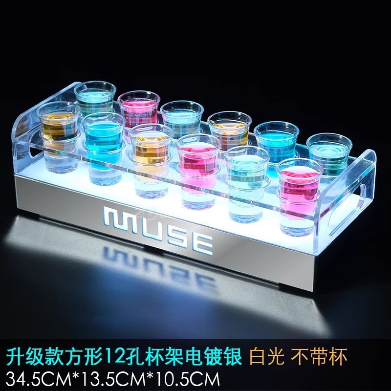 Portavasos cuadrados mejorados 12 orificios galvanizado plateado sin taza