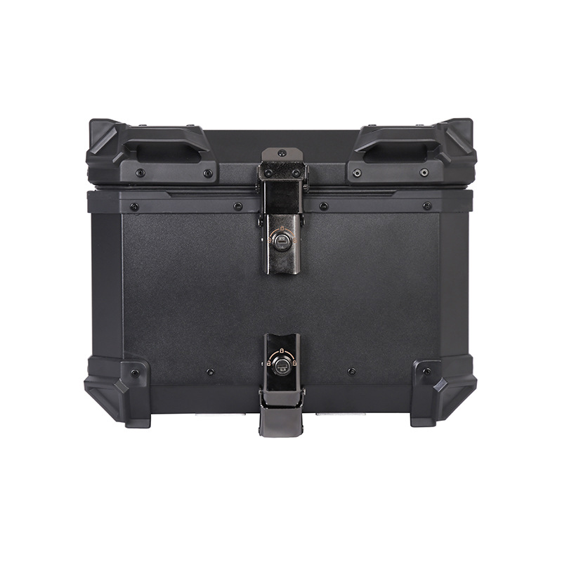 All Black Black Warrior Motorcycle Trunk Waterproof Quick Release Aluminum Alloy Tail Box 45L/55L/65L Storage Box