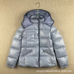 高版本蒙家25秋冬新款油蜡皮收腰款连帽长袖保暖羽绒服女款外套