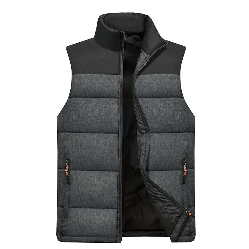 Giacca da uomo in cotone nuova senza maniche con colletto alto autunno e inverno 2024, modello coreano, ispessito_voghion.com