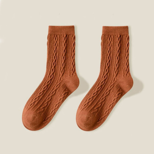 Socks Women's Autumn and Winter Mid-Tube Socks Thickened Warm Postpartum Socks Home Sleep Ladies Long Stockings JK Lolita