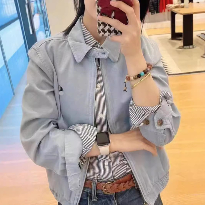 Spot rl High Version Ruff Old Cadre Jacket Four-color Outwear Pony Logo Embroider Men and Women Same Style Support One Piece