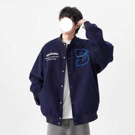 潮牌设计感棒球服男春秋季美式复古刺绣外套高街百搭休闲情侣夹克
