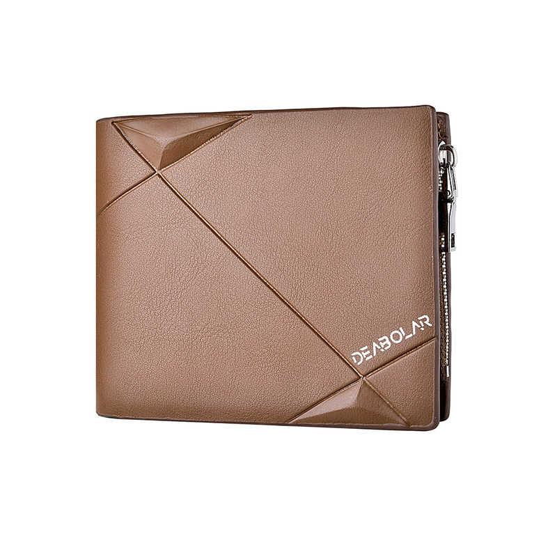 wish cross-border Men's wallet business young men's short soft wallet multi-card coin purse men's zipper card holder