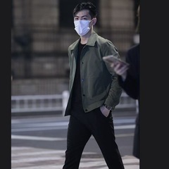 男士翻领夹克2025春秋季潮流修身休闲外套轻熟风青年春秋装工装外