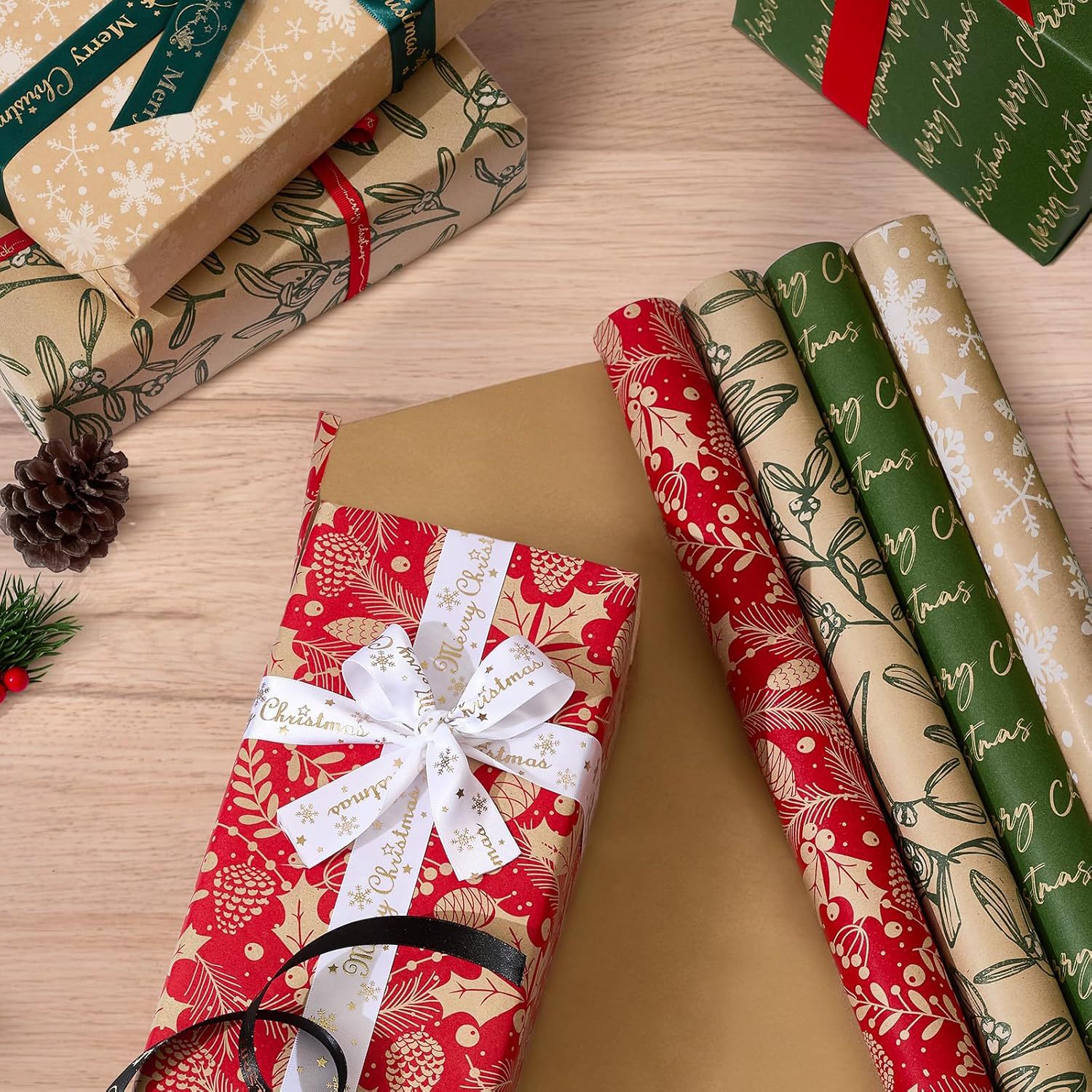 Papel de regalo de gran tamaño de Navidad, rollo, cabeza de reno, papel de regalo azul, papel de regalo, papel de regalo divertido de Navidad