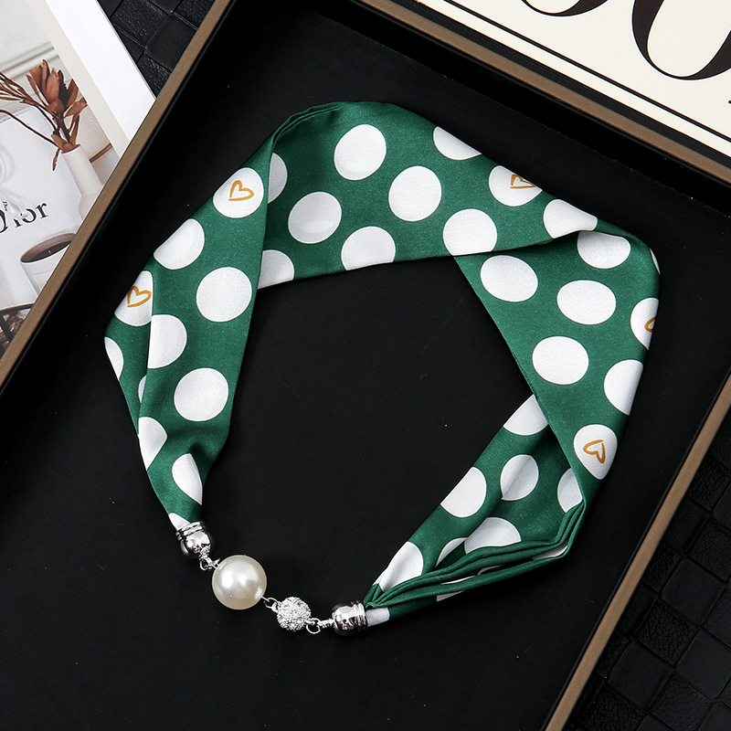 Nuevo clásico retro blanco y negro onda francesa punto de succión hebilla correa de cabello bufandas perezosas multipropósito temperamento collar clavícula hebilla