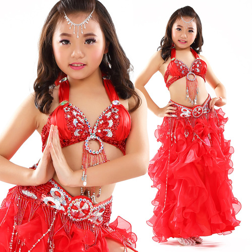 Dancer Children's Performance Costume Set Belly Dance Suit New Children's Performance Dance Costume 823