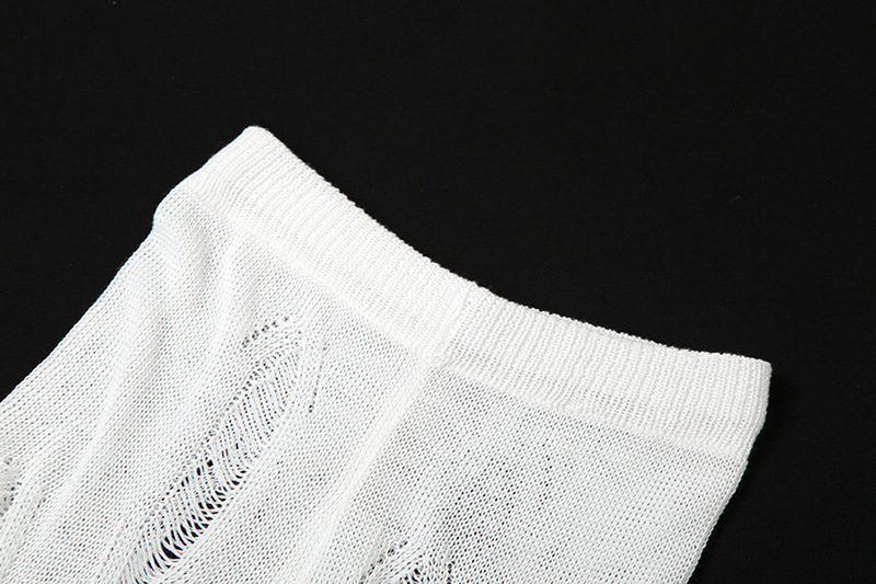 Fashion Solid Color Hollow Out Pants Sets 2 Piece Set