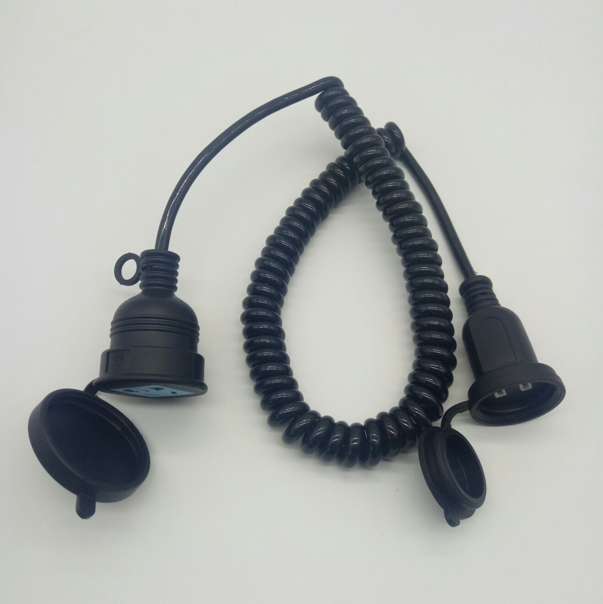 厂家供应两芯弹簧线插座三芯弹簧线插座插头弹簧线插头插座家用