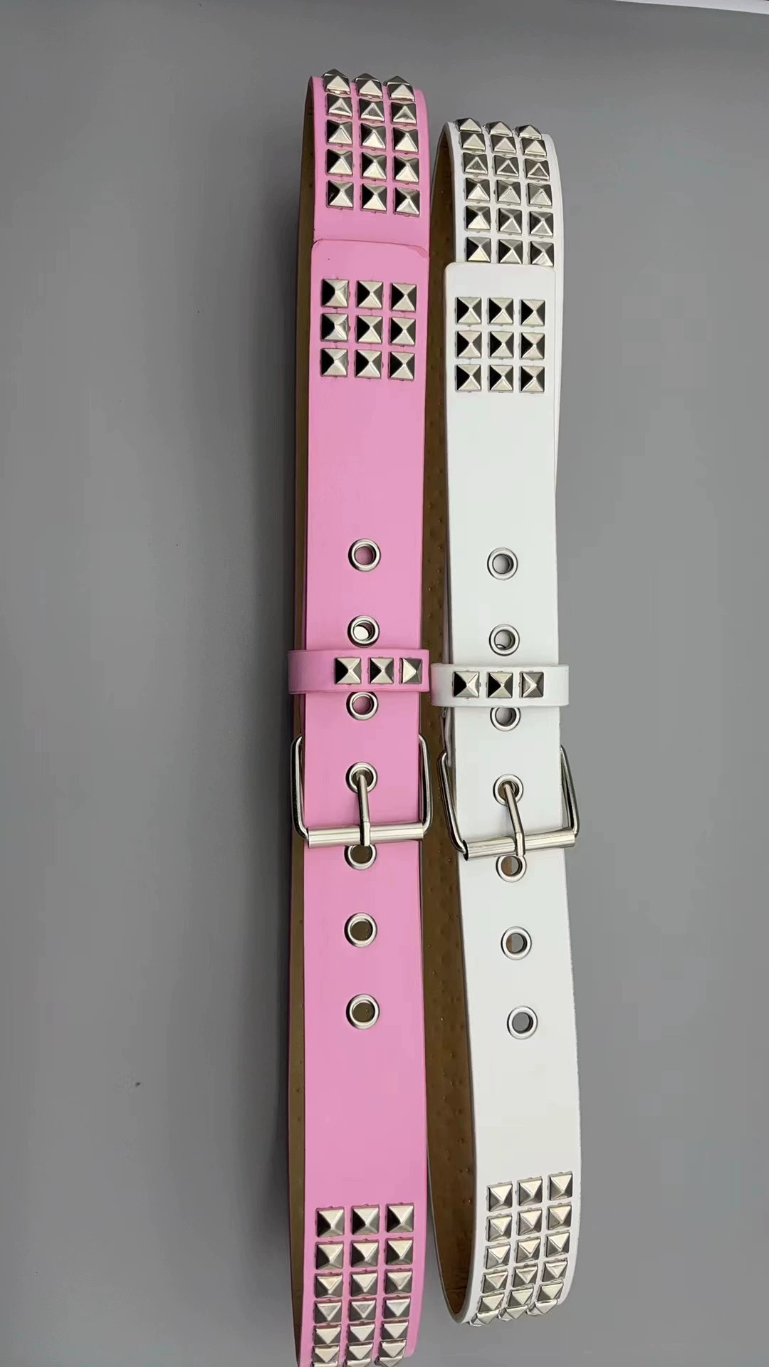 Унисекс кожаный пояс с пирамидальными studs, стиль панк/европейский джинсовый, длина 110 см