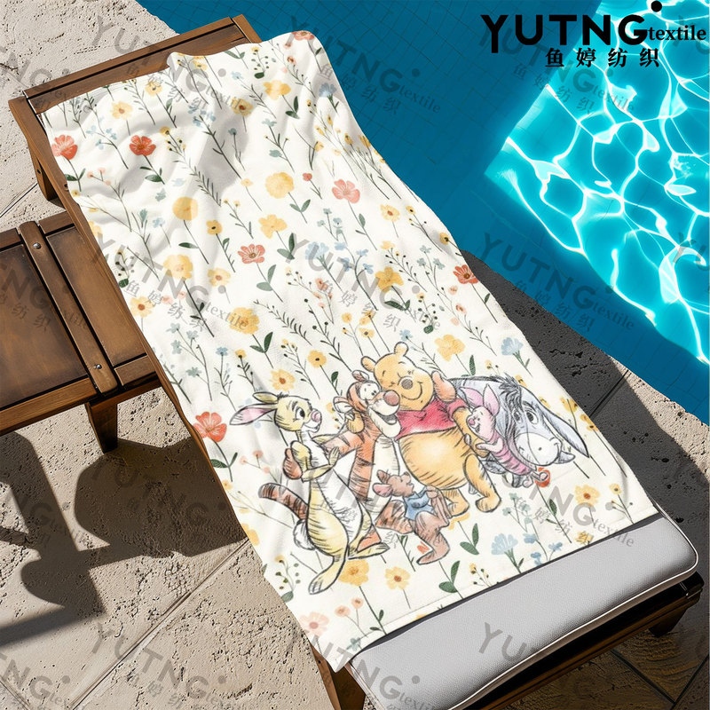 Foreign Trade Winnie the Pooh Printed Beach Towel, Double-Sided Fleece Thickened Bath Towel, Seaside Vacation Gear, Multifunctional Air Conditioning Blanket Foreign Trade Winnie the Pooh Printed Beach Towel, Double-Sided Fleece Thickened Bath Towel, Seaside Vacation Gear, Multifunctional Air Conditioning Blanket