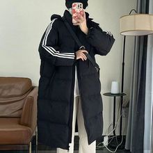 新款过膝中长款学生宽松大码加厚棉袄外套面包棉衣棉服女情侣款