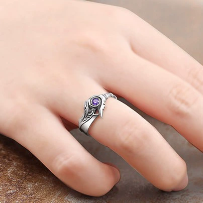 Peerless Tangmen retro white tiger dagger fellow jewelry ring souvenir spot anime surrounding white tiger Huobo rings