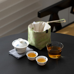 Suet Fat Jade Portable Travel Tea Set Quick Cup Outdoor Travel Camping Tea Set Phalaenopsis Kung Fu Tea Set Storage