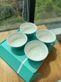 T家蝴蝶结系列骨瓷四碗米饭碗礼盒套装小碗家用送礼批发