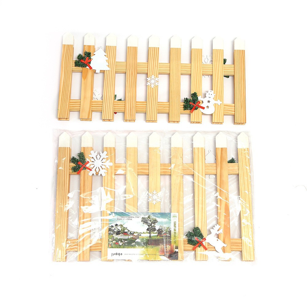 Navidad decoración cerca de rejilla de madera barandilla cerca de barandilla guarnición muñeco de nieve mapa de árbol de Navidad fábrica directa image 8